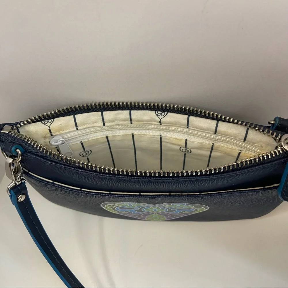 Brighton Blue Crossbody Bag with Vibrant Heart - Picture 8 of 11